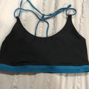 Under Armour black and blue strappy sports bra
